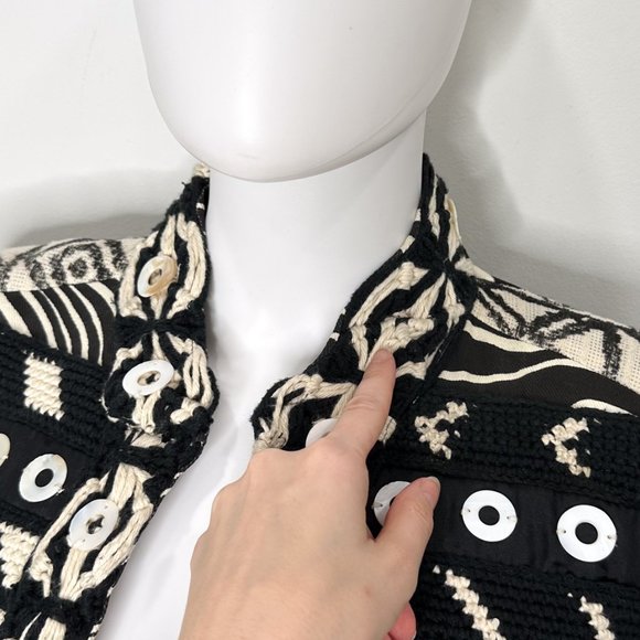 Sandy Starkman Vintage Embroidered Crochet Detail Overcoat Long Jacket Size S - Picture 14 of 16